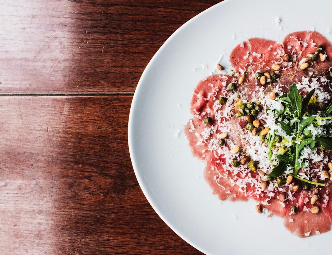 Beef Carpaccio with Arugula and Parmesan — Beef recipe plated