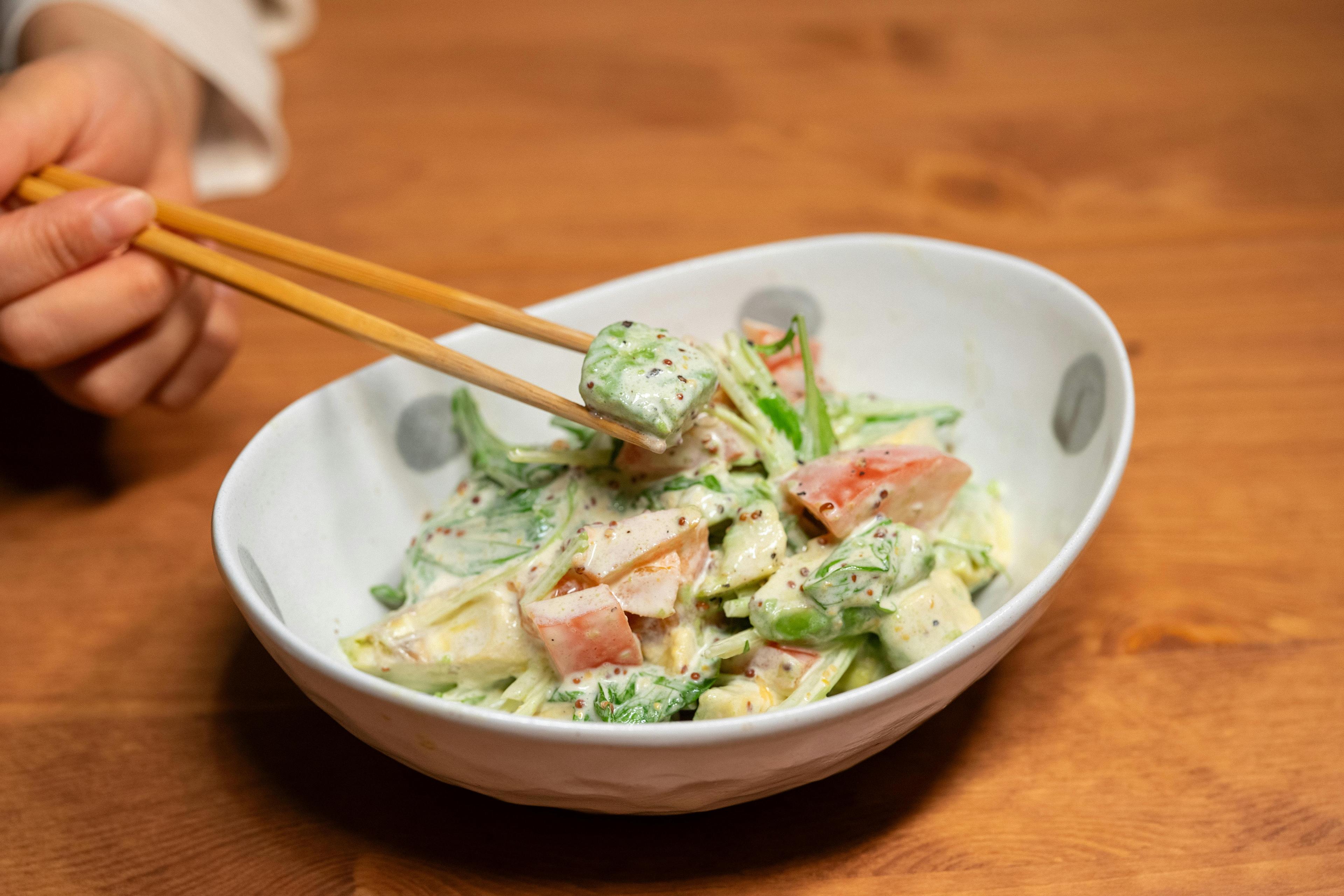 Japanese Potato Salad (Poteto Sarada) — potatoes recipe plated