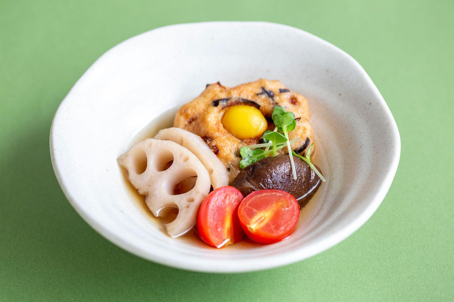 Takiawase (Simmered Vegetables in Dashi) — stewed recipe plated